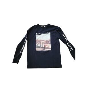 H&M Kids Long Sleeve Graphic Tee Skateboard Cityscape Future Starts Now 12Y